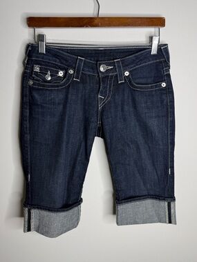 True Religion knee length jean shorts